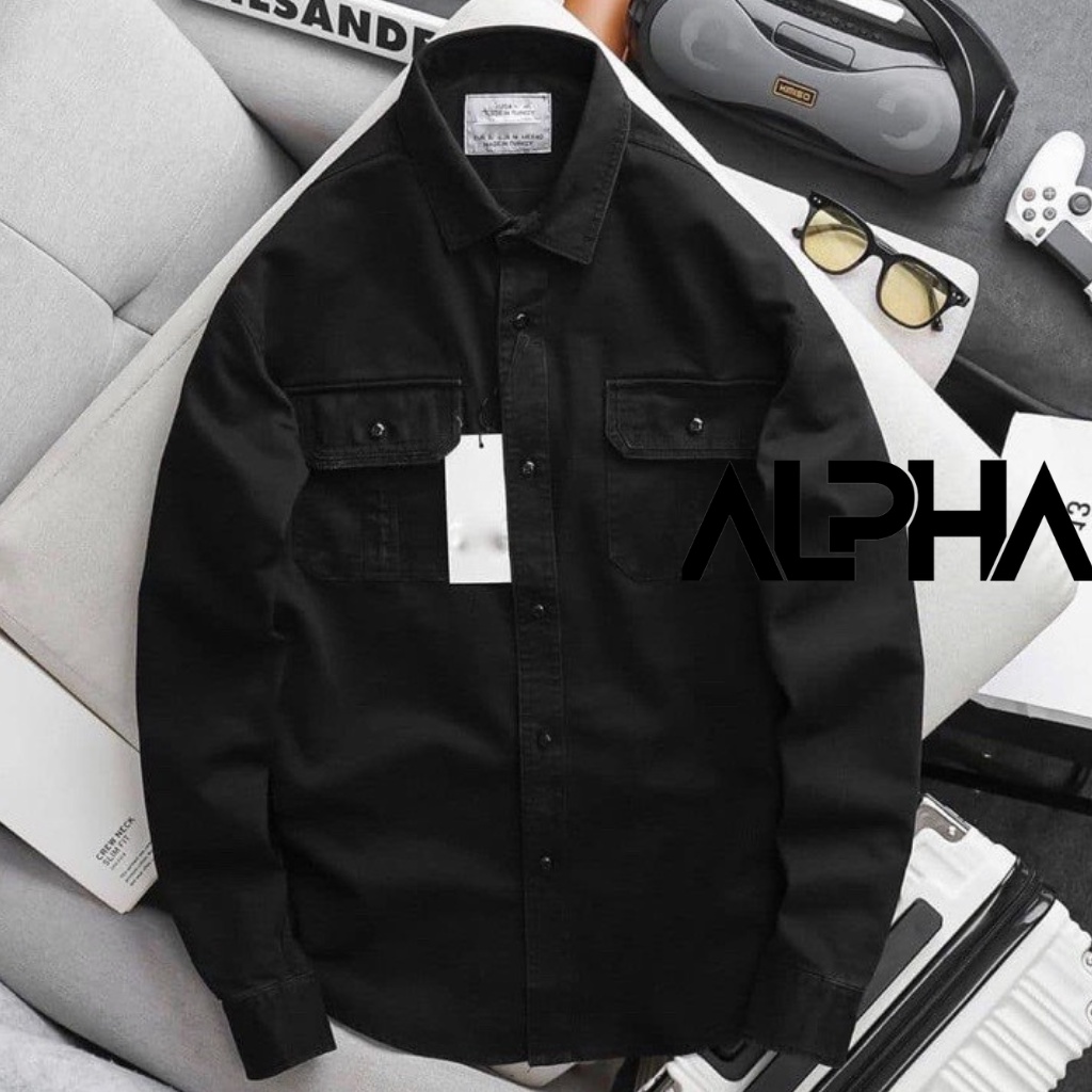 Sơ mi nam kaki 2 túi GEN ALPHA , chất vải kaki dày dặn, form slimfit thoáng mát GEN091