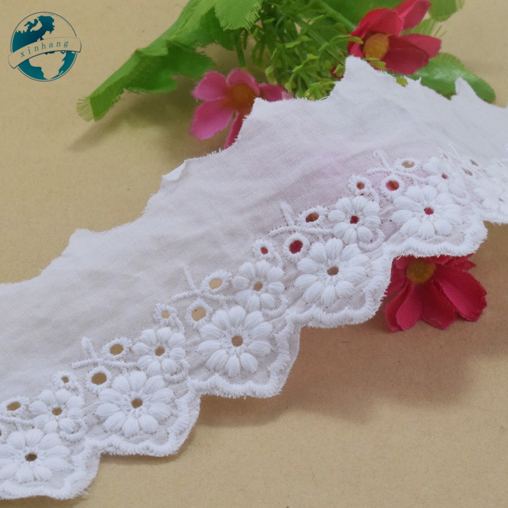 Cuộn Ren Ruy Băng mini Rộng 100% cotton Rộng 5cm Dùng Trang Trí Đầm diy 4210