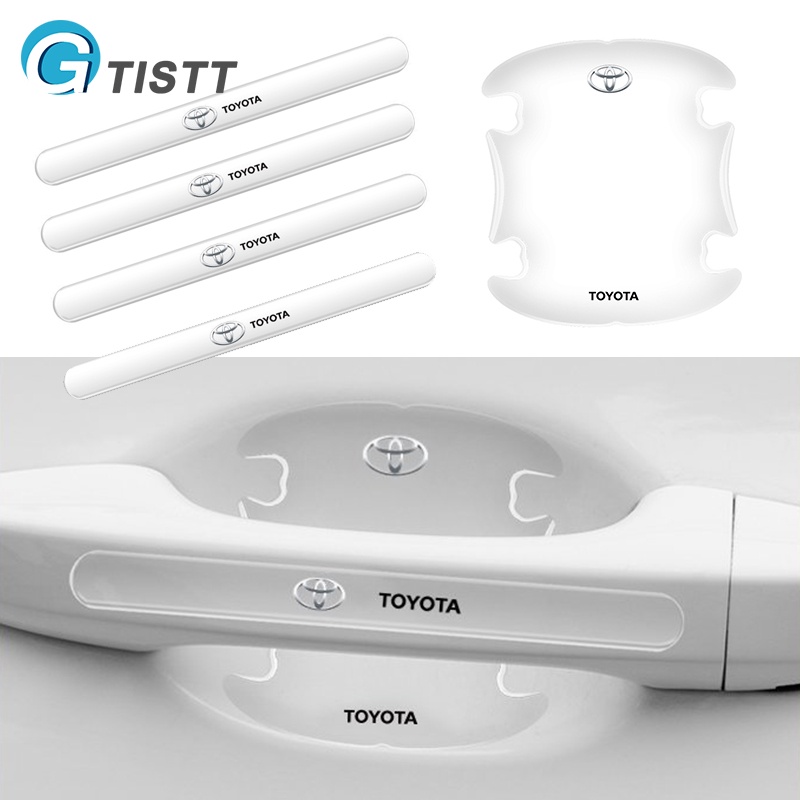 GTISTT MiếNg DáN Tay NắM CửA Ô Tô ChốNg XưỚC TrầY Xe Hơi Trong Suốt MiếNg DáN HõM CửA Ô Tô Dán Xe Trang Trí Ô Tô Cho Toyota CHR Raize Corolla Cross Rush Fortuner Yaris Innova Vios Prius C Wigo Sienta Land Cruiser 200 Altis ATIV