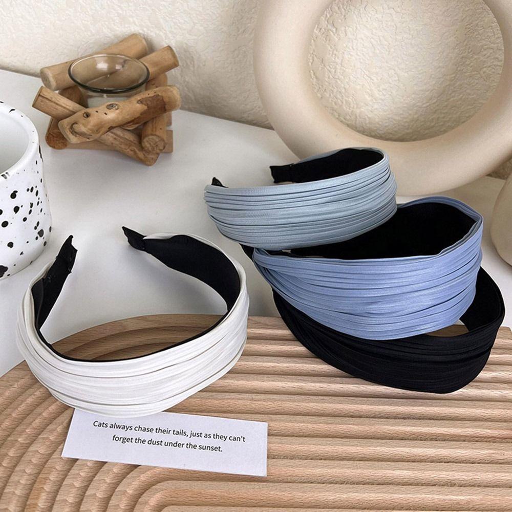 ANEMONE Băng Đô Cài Tóc Xếp Ly Đơn Giản Tinh Tế Thời Trang Cho Nữ