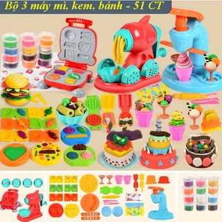 COMBO BỘ ĐỒ CHƠI LÀM MÌ, NƯỚNG BÁNH, LÀM KEM 45 MÓN BỘ NẤU ĂN NHẬP VAI NHỰA ABS