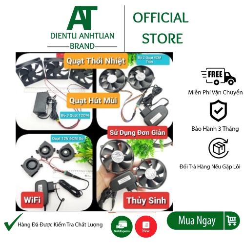 Bộ Quạt Hút Mùi, Tản Nhiệt, Quạt Máy 12V Cho Máy Tính, Thú Cưng, Bể Cá