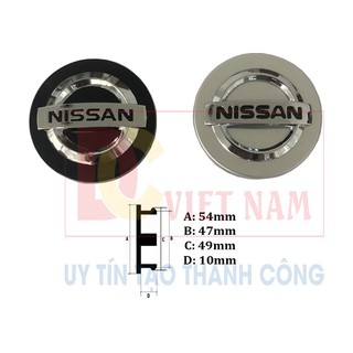 Logo chụp mâm, ốp lazang bánh xe ô tô Nissan đường kính 54mm