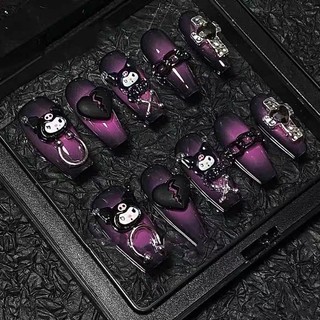 Set 10 charm chữ thập gắn đá tim trang trí móng