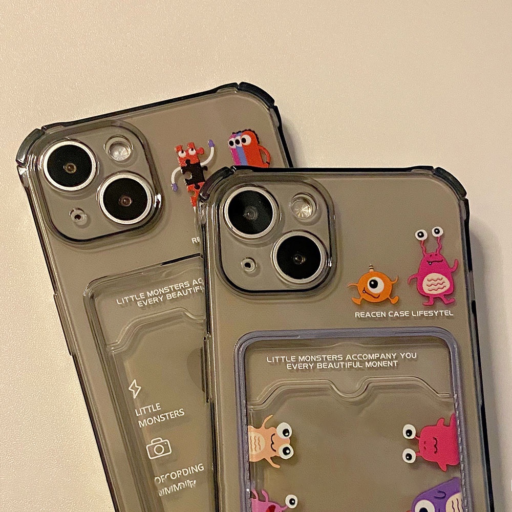 Ốp Điện Thoại TPU Mềm Trong Suốt In Hình Quái Vật Dễ Thương Chống Dấu Vân Tay Cho IPhone 11 12 13 14 Pro Max 14 Plus