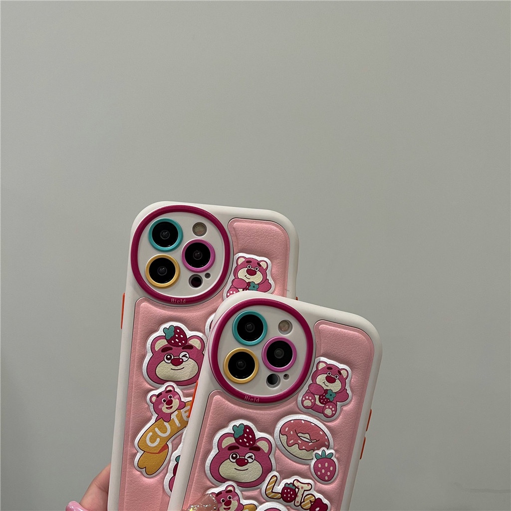 Ốp Điện Thoại Da Viền TPU Dẻo In Họa Tiết Hoạt Hình Dễ Thương Cho iphone 14 Pro Max 13 Pro Max 12 Pro Max