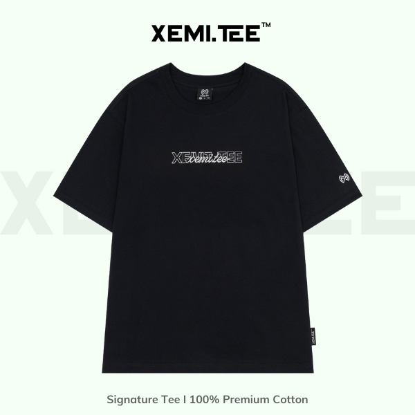 Áo thun local brand Xemi.tee form unisex dòng Signature Tee ver 1.0 giá rẻ màu đen