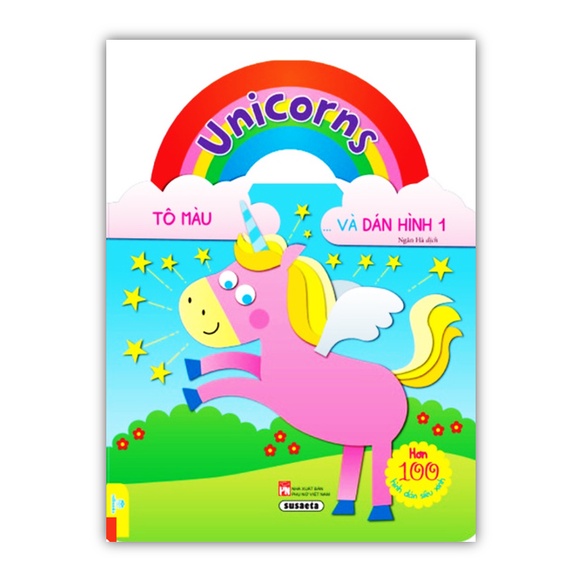 Sách - Unicorns Tô Màu Và Dán Hình 01 Hơn 100 hình dán siêu xinh