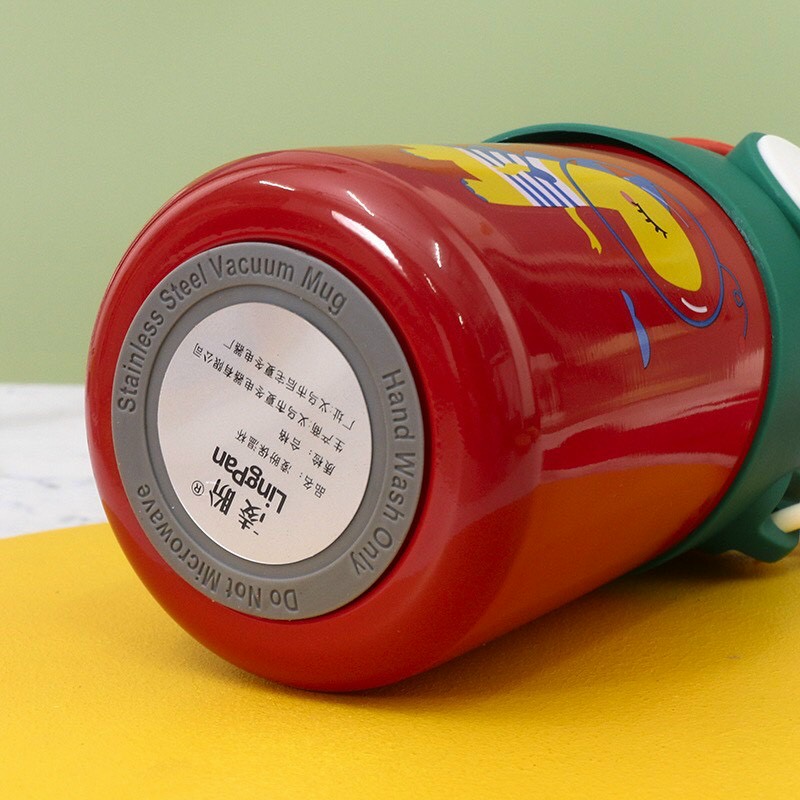 Màu hồngkem Bình nước giữ nhiệt mang đi học cute có chong chóng siêu sinh cho bé