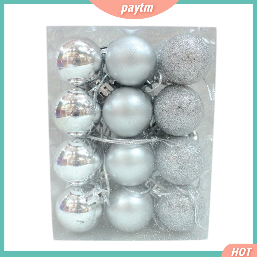 [PTM] Set 24 Quả Châu Nhựa 3cm Trang Trí Cây Thông Noel