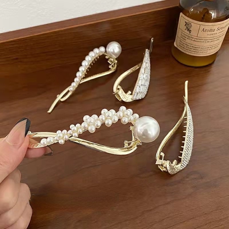 Kẹp Tóc Đính Hạt Ngọc Trai Cao Cấp Thời Trang Theo Phong Cách Hàn Quốc Dành Cho Nữ