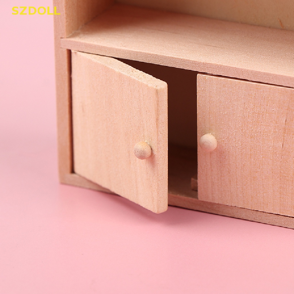 Mô Hình Tủ Trưng Bày Bằng Gỗ Tỉ Lệ 1: 12 Trang Trí Nhà Búp Bê