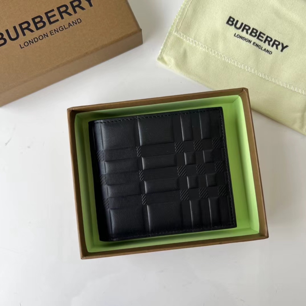 Ví Da Gập Đôi Họa Tiết Sọc Caro Burberry Cao Cấp Thời Trang Cho Nam 80493141 Hộp Đựng Đồ Dùng Có Nắp Đậy Tiện Dụng