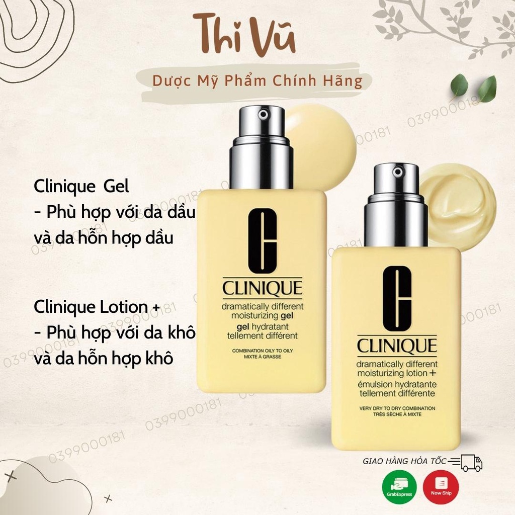 Kem và Gel dưỡng ẩm Clinique Dramatically Different Moisturizing Gel Lotion+ Jelly
