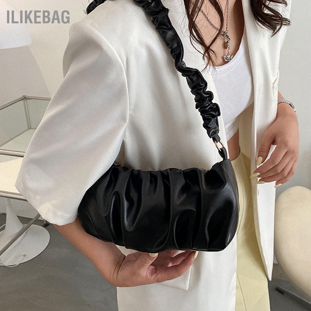 Có thể bán buôn Túi Đeo Vai Nữ Xếp Ly Độc Đáo Thiết Kế Dây Nửa Chuỗi Tinh Tế Cá Tính Cầm Tay Sát Nách Ilikebag Hàng giao ngay