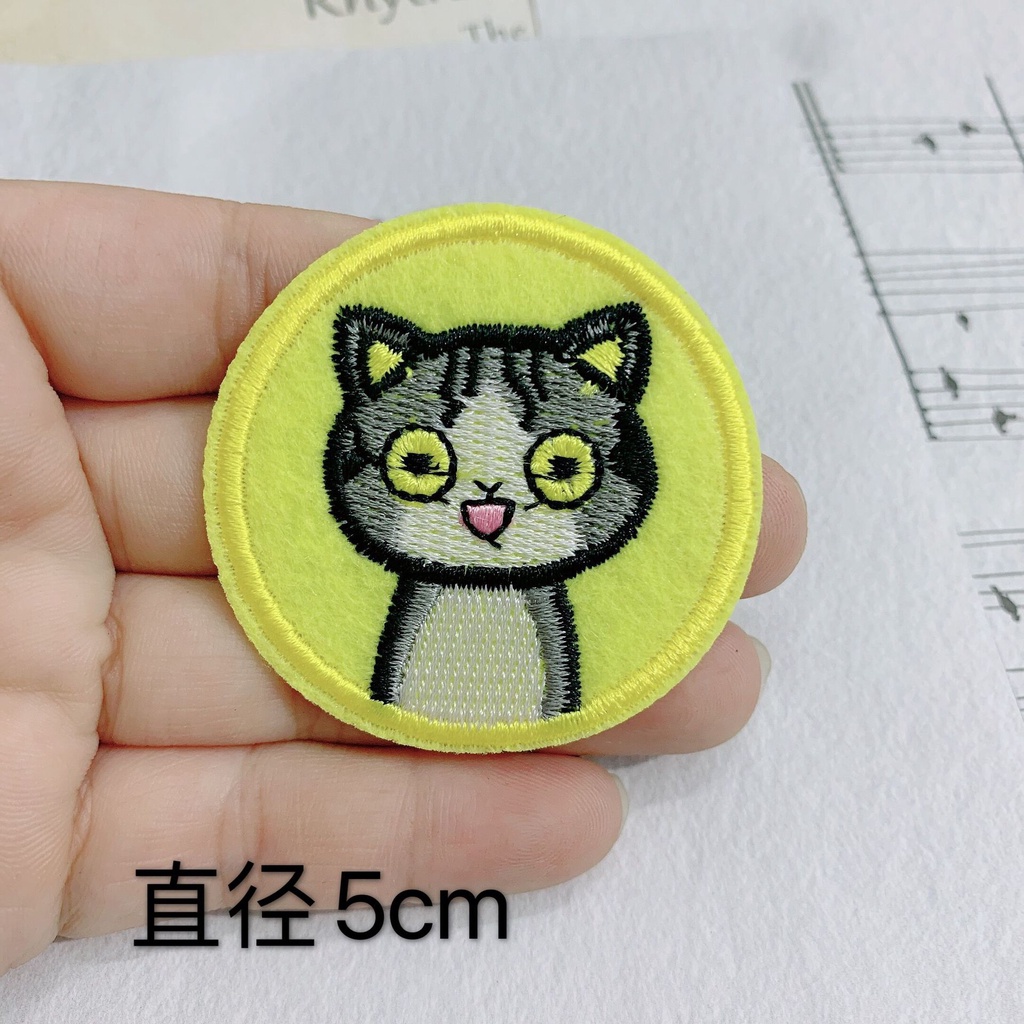 Sticker Ủi Thêu Hình Mèo Không Gian Dễ Thương