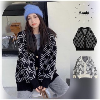 Áo cardigan nữ kẻ sọc, áo khoác cardigan nữ form rộng dày dặn phong cách Hàn Quốc