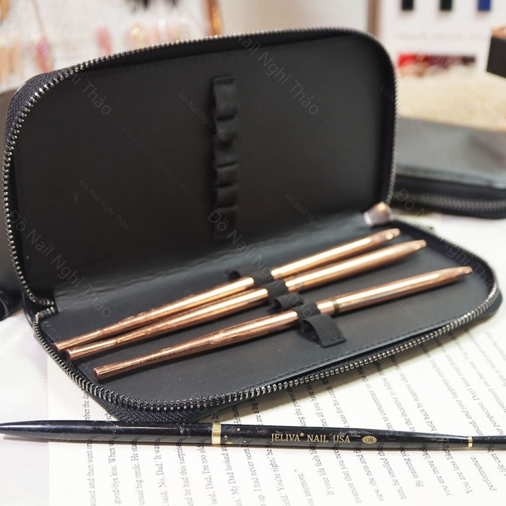 Túi đựng cọ nail Jeliva bằng da 12 ngăn NGHI THẢO
