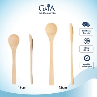 Muỗng thìa múc cafe gia vị thức ăn trang trí bằng gỗ đầu tròn