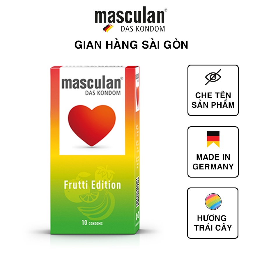 Bao cao su Đức Masculan Frutti Edition - Hương hoa quả  - Hộp 10 bao