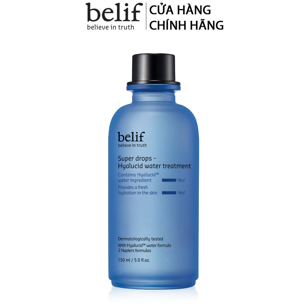 Nước dưỡng cấp ẩm chuyên sâu chống oxy hóa belif Super Drops Hyalucid Water Treatment 150ml