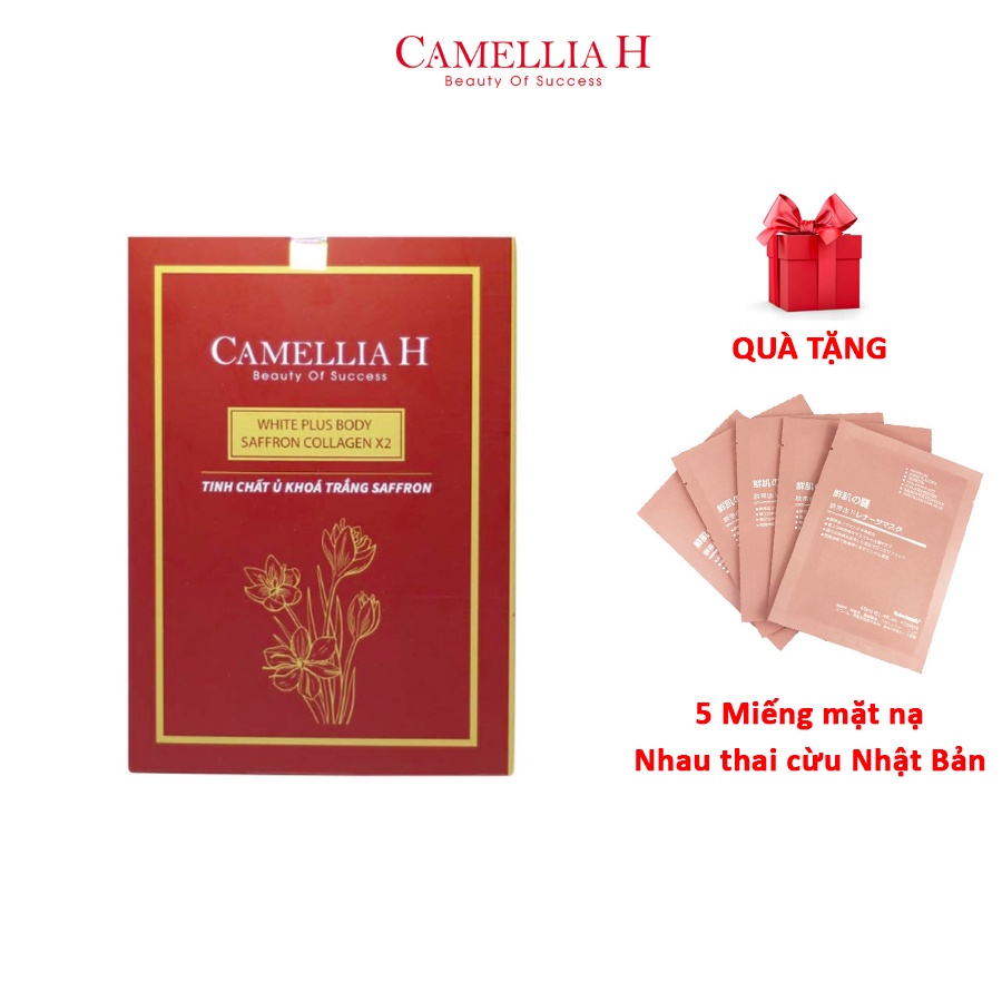 Tinh chất ủ khóa trắng Saffron CamelliaH White Plus Body Saffron Collagen X2