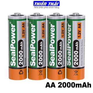 Pin sạc sealpower aa 2000mah,pin sạc aa 1.2v,pin chính hãng sealpower,sạc lại đến 1000 lần!