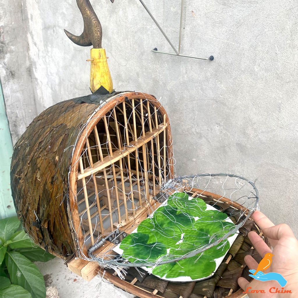 Lồng chim Cu Gáy, Lồng bẫy Cu Gáy lợp lá đẹp  LOVECHIM
