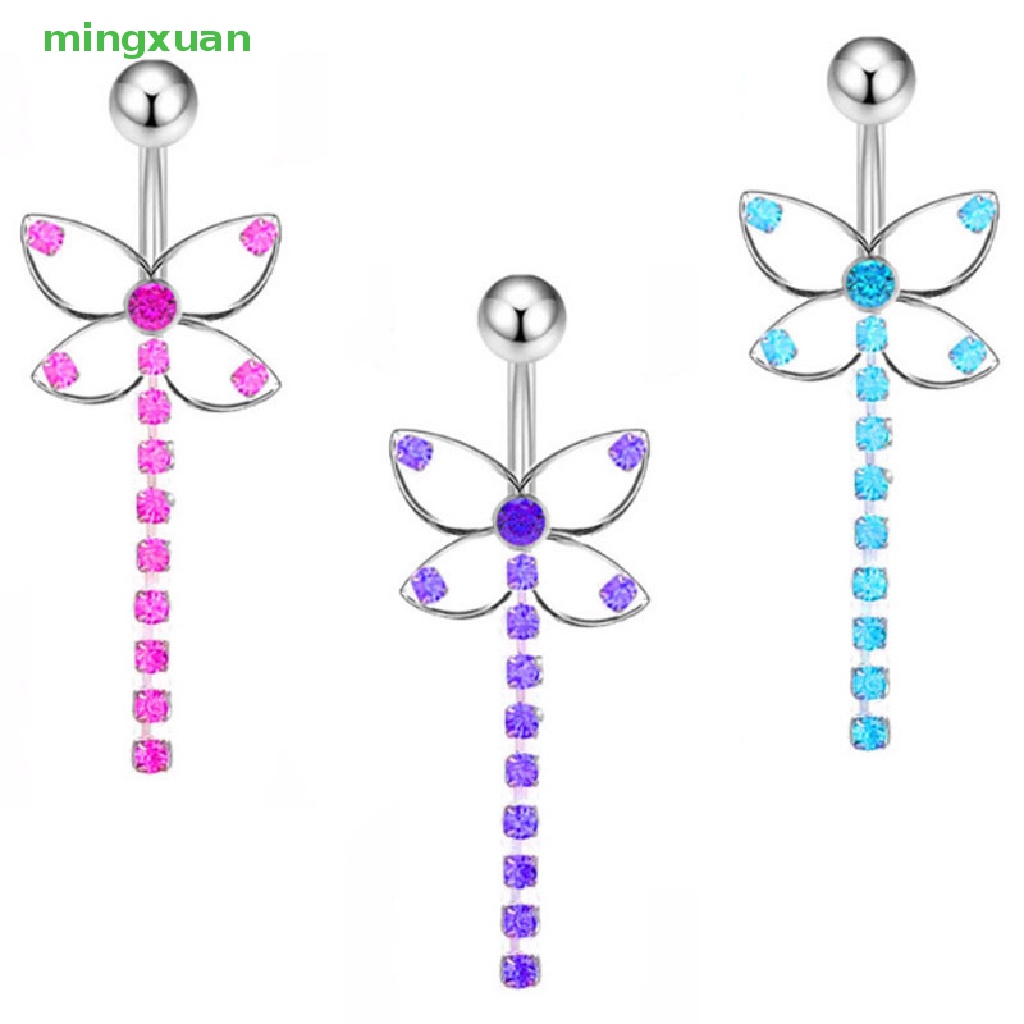 Khuyên Rốn Hình Trái Tim Bằng Thép Không Gỉ Đính Đá Zircon Quyến Rũ