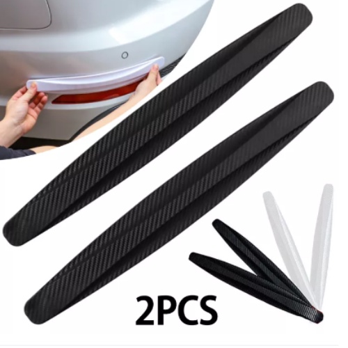 Bộ 2 dải nẹp cao su vân CARBON chống trầy xước Ba đờ sốc và cản sau ô tô