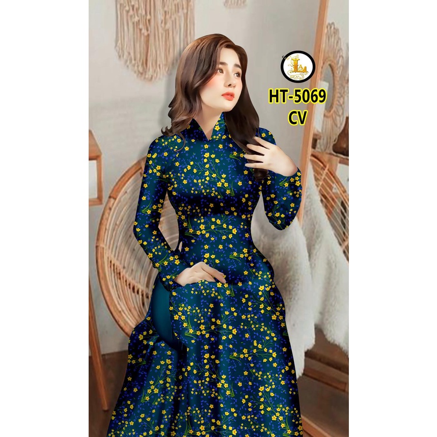 Vải may áo dài hoa đều họa tiết trẻ trung, chất lụa dày vừa đẹp hàng loại 1