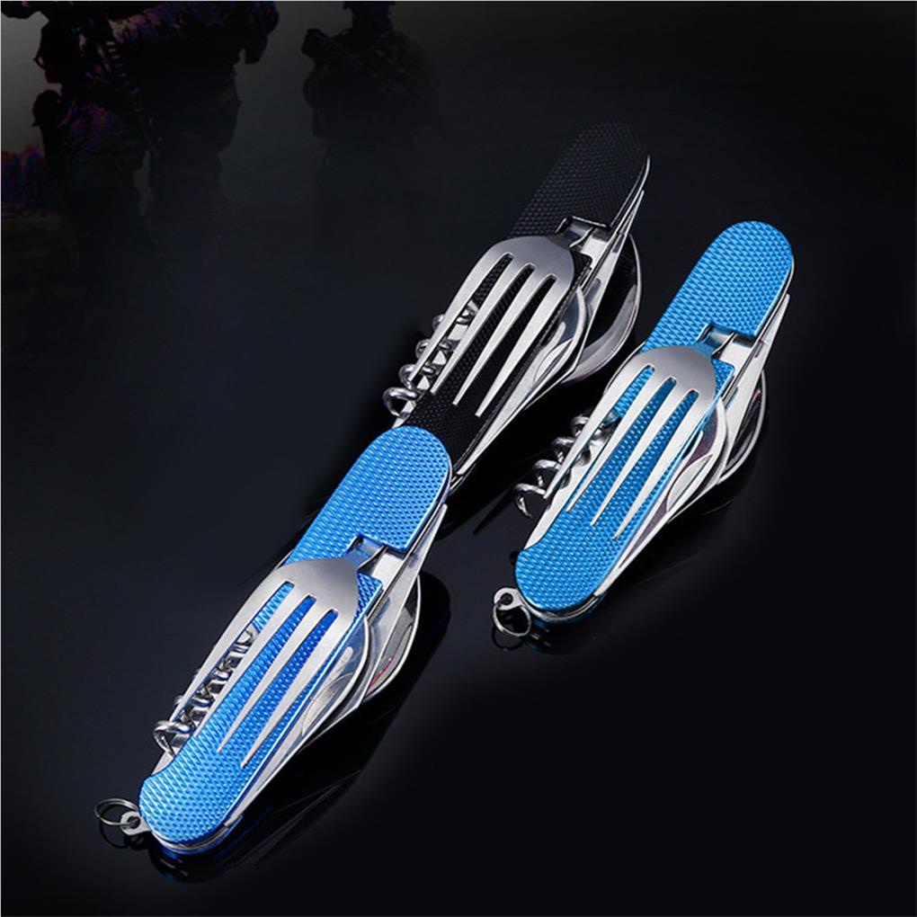 Bộ Muỗng Nĩa Bằng Thép Không Gỉ Có Thể Tháo Rời Tiện Dụng Mang Theo Du Lịch Cắm Trại