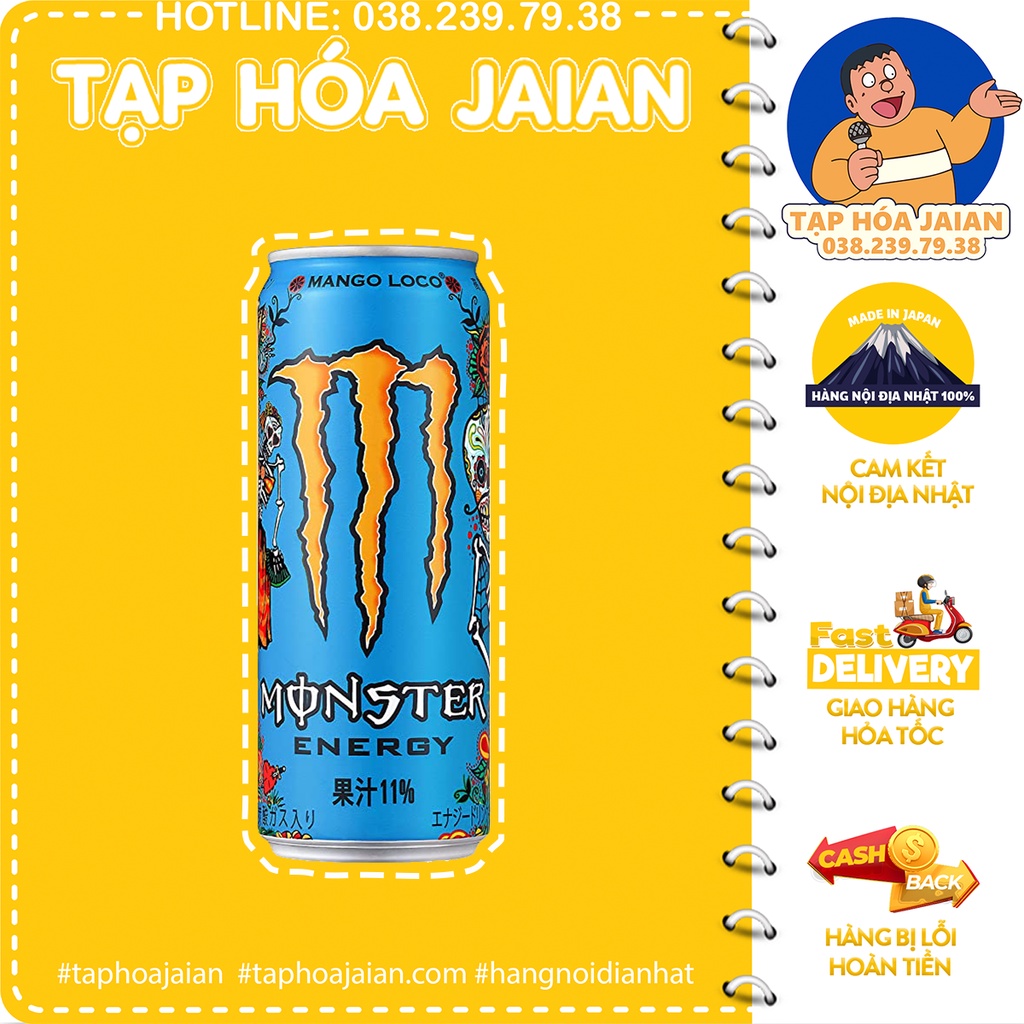 Nước Tăng Lực Asahi Monster Mango Loco 355ml Vị Xoài [DU]- Hàng Nội Địa Nhật 100%