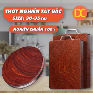 Thớt gỗ nghiến Tây Bắc Tròn vuông Full size thớt gỗ tròn để băm chặt đồ ăn. Cam kết không nứt, không mủn, đổ nảy cao
