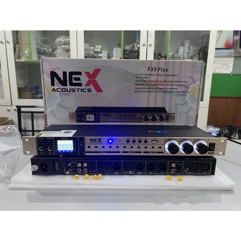{Tặng Dây Kết Nối}Vang cơ chống hú NEX FX-9PLus -Hàng mới 2022, Có cổng Quang, Bluetooth-Đầy đủ chức năng