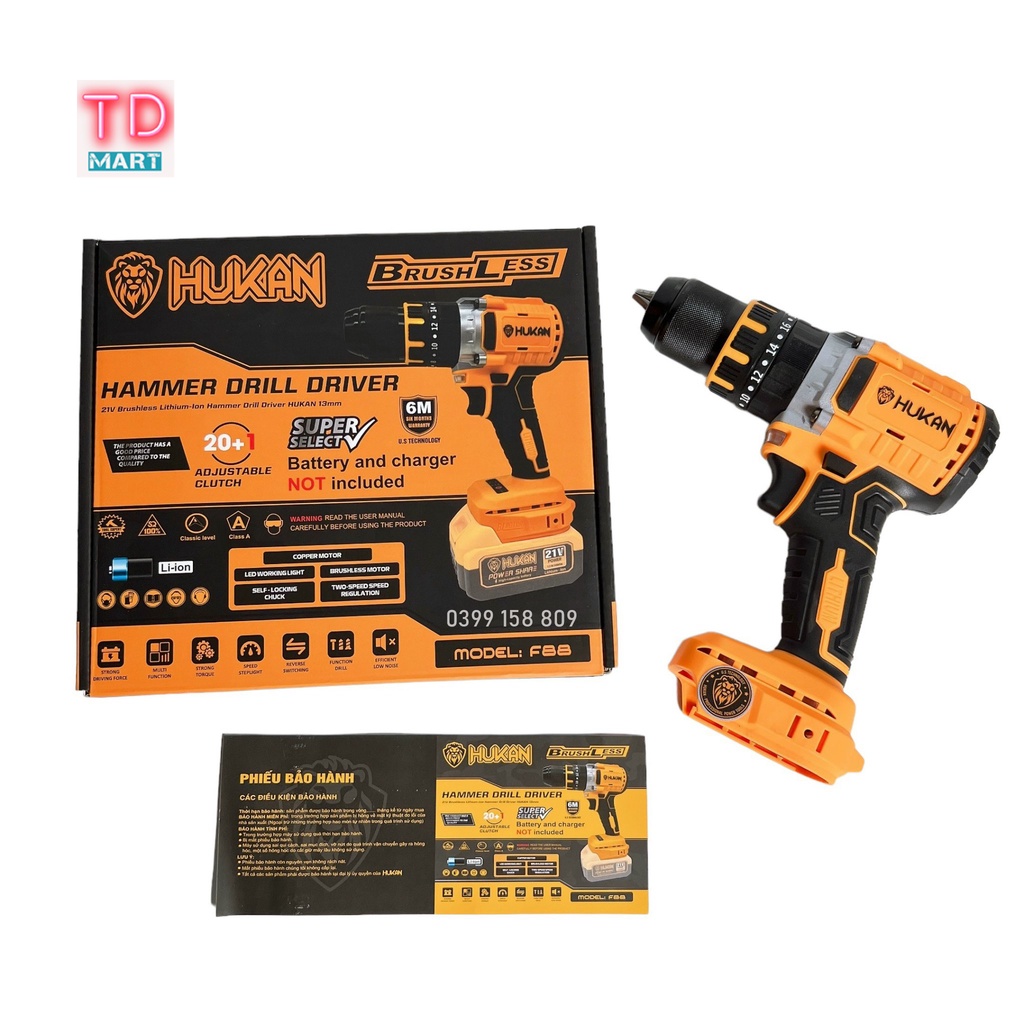 Thân Máy Khoan Pin HUKAN F88 Chân Pin Phổ Thông