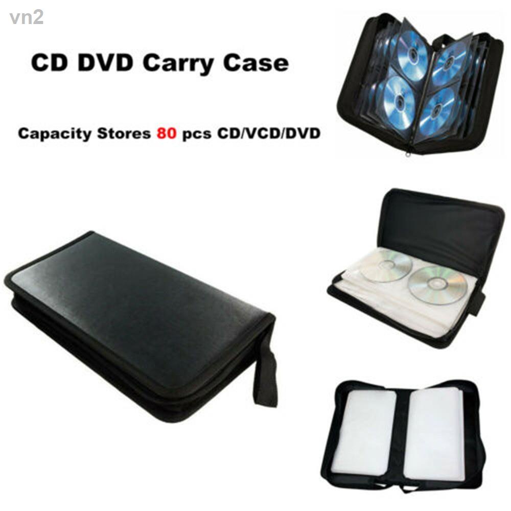 Túi Đựng Đĩa Cd Vcd Dvd Cầm Tay Bằng Da Pu Nhỏ Gọn 80 Đĩa