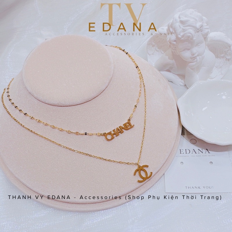 Dây chuyền 2 mặt C H A N E L cao cấp, vòng cổ hiệu thời trang hiện đại [THANH VY EDANA]