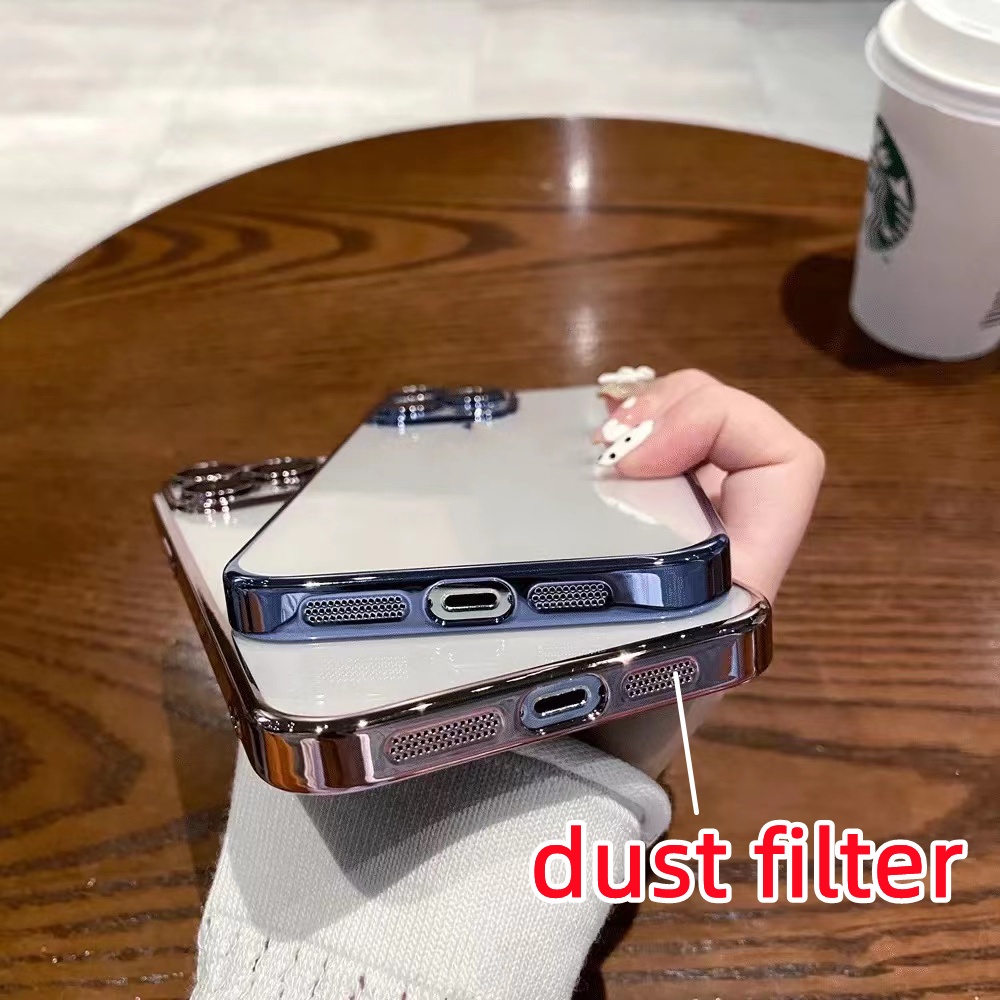 【VẬN CHUYỂN NHANH】ốp lưng điẹn thoại cứng trong suốt mạ cho iPhone 12 13 14 Pro max