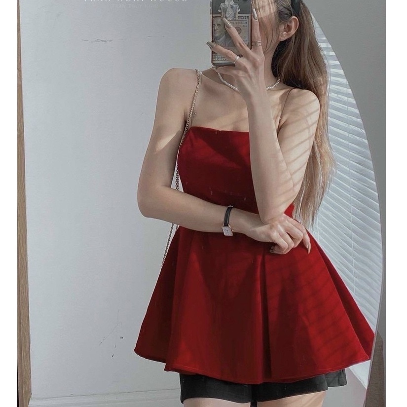 Set đầm váy áo cúp ngực dáng xòe kèm quần short cực đẹp lạ mắt cho nàng đi chơi dạo phố sang chảnh