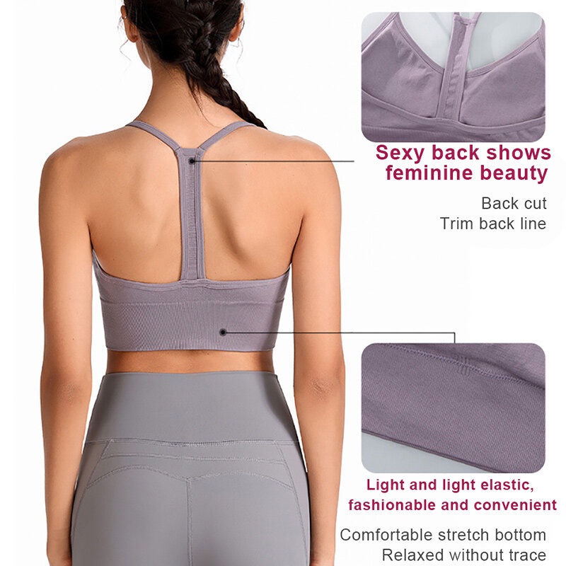 FLOWOMEN  Áo Bra tập Gym Yoga Áo Ngực Thể Thao nữ Có Mút Nâng Ngực Quyến Rũ Cho Đen đỏ xanh xám Áo lót