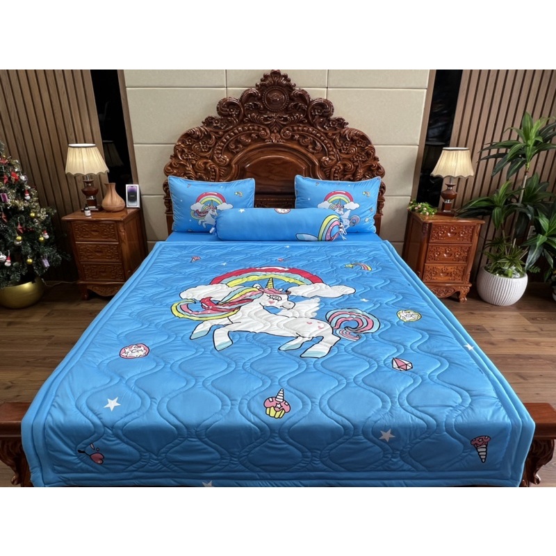 Bộ ga gối Ngựa pony siêu cưng cho bé. thun siêu mát lạnh 5D cao cấp may đủ kích thước