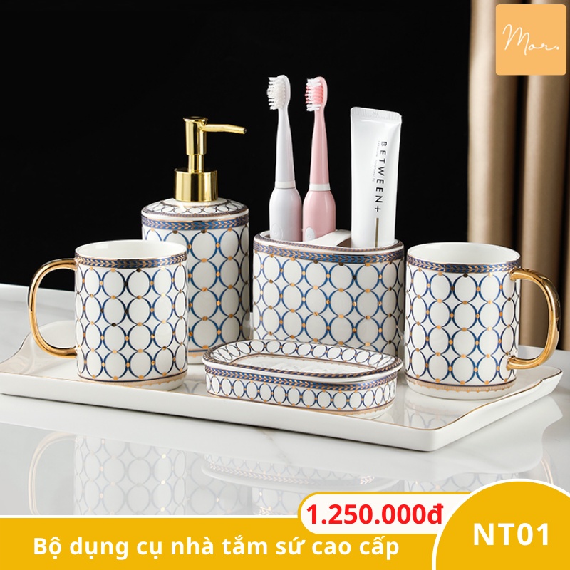 Set dụng cụ nhà tắm sứ cao cấp - NT01