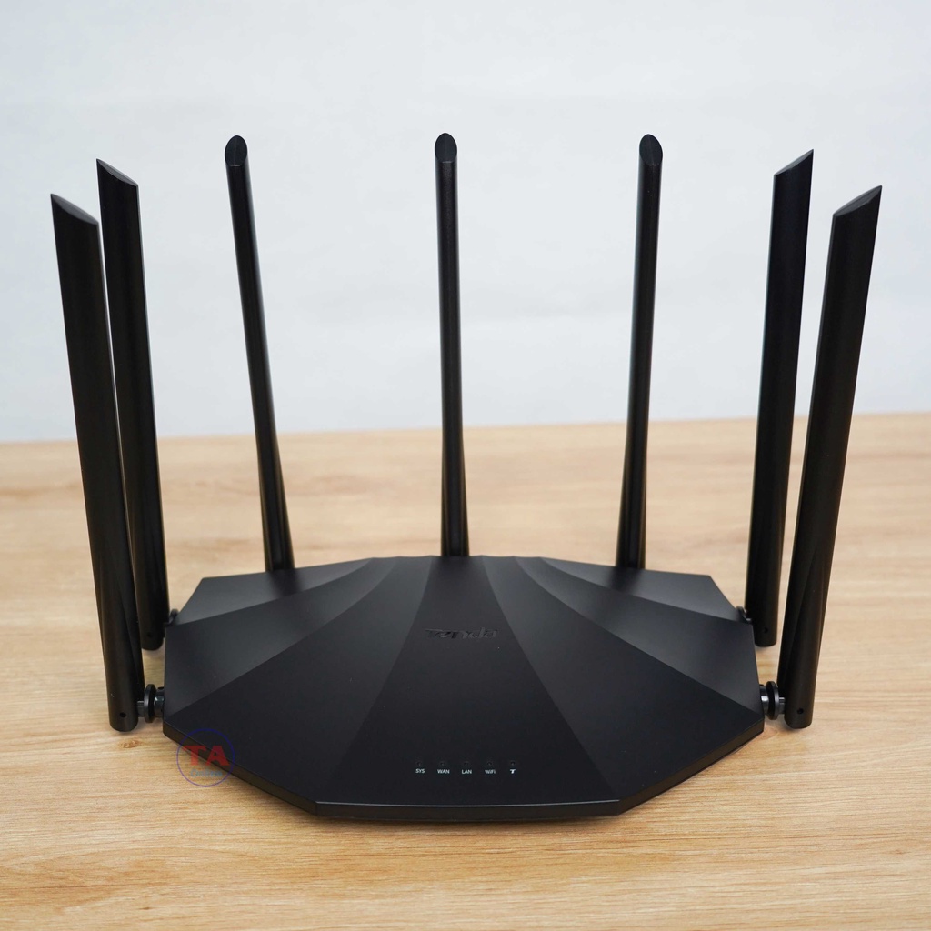 Bộ Phát Wifi Tenda AC23 - Hai Băng Tần - Tốc Độ 2100Mbps - 7 anten 6dbi Cho Khả Năng Phủ Sóng Mạnh Mẽ