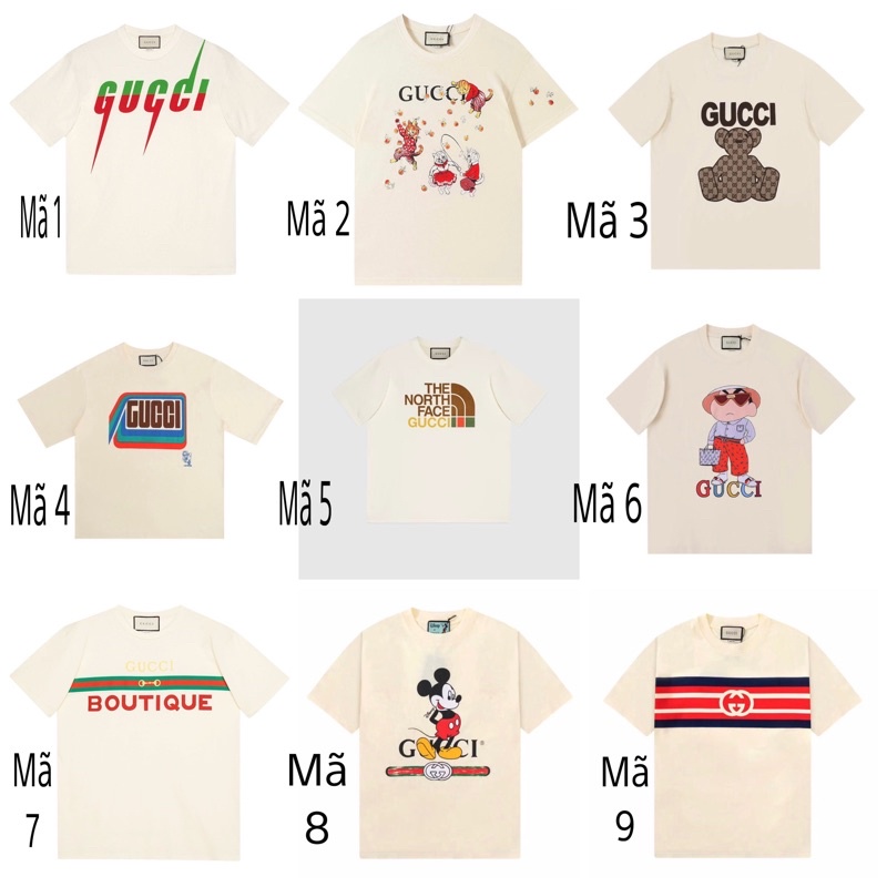 Áo thun Gucci màu be cotton 100% nhiều mẫu cao cấp