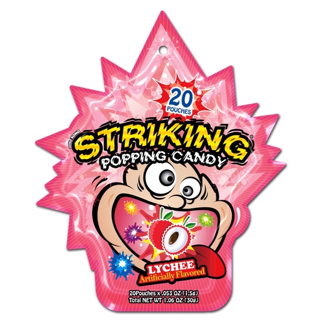 Kẹo nổ Striking vị trái cây bịch 20 túi x 30gram