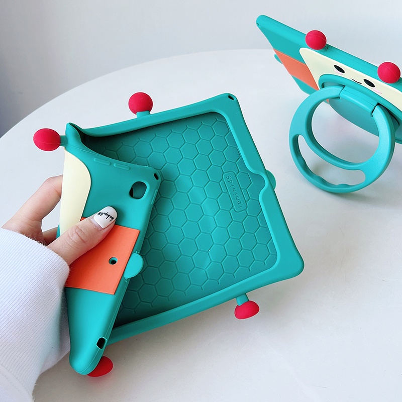 Bao Da Máy Tính Bảng Chống Sốc Có Giá Đỡ Xoay 360 Độ Hình Ếch Hoạt Hình Cho ipad mini air pro 1 2 3 4 5 6 7 8 9 10 9.7 10.2 10.5 10.9 11 2017 2018 2019 2020 2021 2022