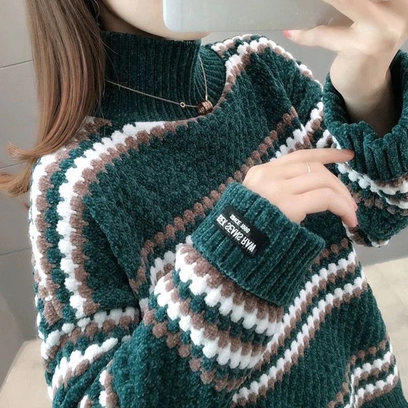 Áo Sweater Dáng Rộng Cổ Cao 40% Thời Trang Thu Đông Hàng Có Sẵn Hàng Ngay Dành Cho Bạn Nữ
