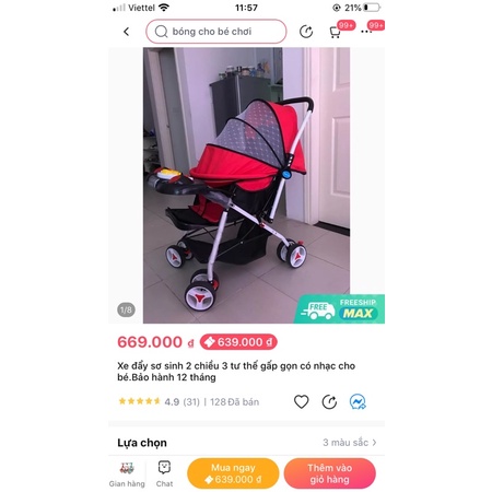 Thanh lý xe đẩy 3 tư thế