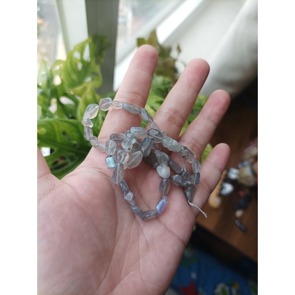 Lắc Tay Hạt Đá Thô Móc Cài